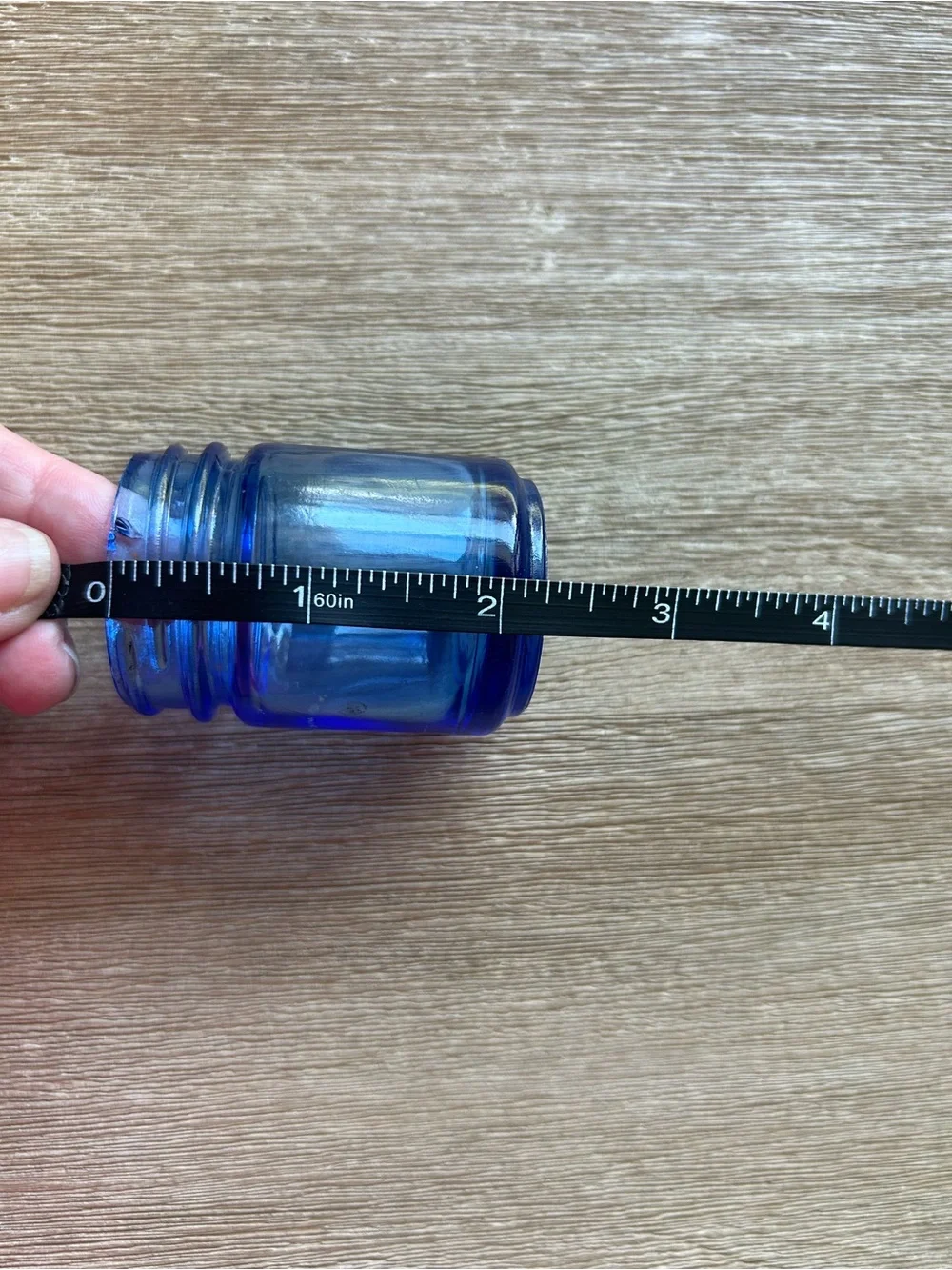 Discounted! Antique Vicks Vaporub Blue Glass Jar w/Chip on rim